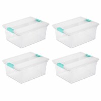 Sterilite 16 Qt Clear Plastic Stacking Storage Containers w/ Gray Lid (24  Pack), 24pk - Kroger