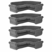 Intex Corner Sofa L-Shaped Inflatable Lounge Couch w/ Cupholders, Gray (4 Pack) Perspective: Main