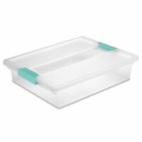 Sterilite Large Clear Plastic Stackable Storage Bin w/ Clear Latch Lid, 30 Pack