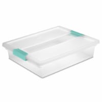 Sterilite Large Clear Plastic Stackable Storage Bin w/ Clear Latch Lid, 48 Pack