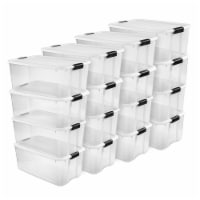 Sterilite 116 Quart Ultra Latching Clear Plastic Storage Tote Container, 16 Pack