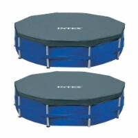 Intex 12 Foot Round Frame Easy Set Above Ground Swimming Pool Cover (2 Pack)