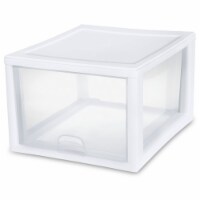 Sterilite Clear & White Plastic Storage Bin with One Drawer & Reviews