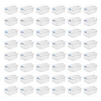 Sterilite Plastic 15 Quart Storage Box Container with Latching Lid, 48 Pack