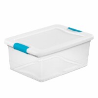 Sterilite Plastic 15 Quart Storage Box Container with Latching Lid, 96 Pack