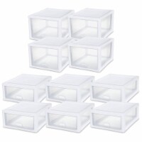 Sterilite 27 Quart Clear & White Plastic Storage Bin with One