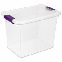Sterilite ClearView 27 Quart Plastic Stacking Storage Tote w/ Latch Lid, 24 Pack