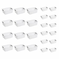 Sterilite Medium & Small Ultra Plastic Storage Bin Organizer Basket (12 Pack)