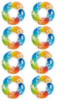 Intex Inflatable 47 In Color Whirl Tube Swimming Pool Raft with Handles (8 Pack)