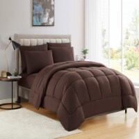 Sweet Home Collection | All Season Solid Bed-in-A-Bag includes Sheet, Full, Brown