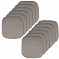Sweet Home Collection | Honeycomb Memory Foam Non Slip 16 x 16 Chair Pad, Silver, 12 PK