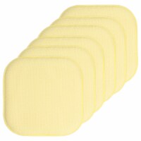 Sweet Home Collection | Honeycomb Memory Foam Non Slip 16 x 16 Chair Pad, Yellow, 6 PK