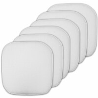 Sweet Home Collection | Honeycomb Memory Foam Non Slip 16 x 16 Chair Pad, White, 6 PK