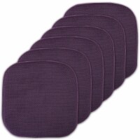 Sweet Home Collection | Honeycomb Memory Foam Non Slip 16 x 16 Chair Pad, Eggplant, 6 PK