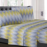 Sweet Home Collection | 4-Piece Malibu Printed Microfiber Sheet Set, King