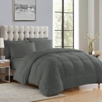 Sweet Home Collection | All Season Solid Bed-in-A-Bag includes Sheet, Twin XL, Gray Perspective: Main