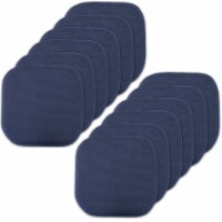 Sweet Home Collection | Honeycomb Memory Foam Non Slip 16 x 16 Chair Pad, Navy, 12 PK
