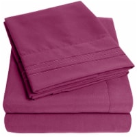 Sweet Home Collection | 4-Piece Luxury Microfiber Sheet Set, Full, Berry Red