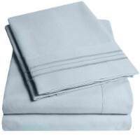 Sweet Home Collection | 4-Piece Luxury Microfiber Sheet Set, King, Misty Blue