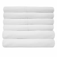 Sweet Home Collection | 6-Piece Solid Brushed Microfiber Sheets, RV Short Queen, White