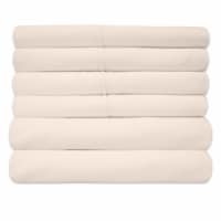 Sweet Home Collection | 6-Piece Solid Brushed Microfiber Sheets, RV Short Queen, Beige