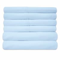 Sweet Home Collection | 6-Piece Solid Brushed Microfiber Sheets, RV Short Queen, Aqua