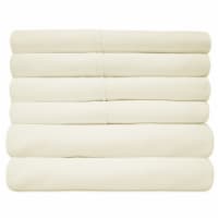Sweet Home Collection | 6-Piece Solid Brushed Microfiber Sheets, RV Short Queen, Ivory