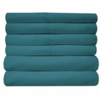 Sweet Home Collection | 6-Piece Solid Brushed Microfiber Sheets, RV Short Queen, Teal