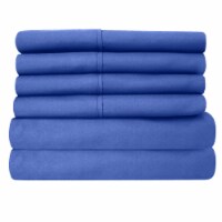 Sweet Home Collection | 6-Piece Solid Brushed Microfiber Sheets, RV Short Queen, Royal Blue