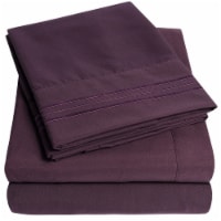 Sweet Home Collection | 4-Piece Luxury Microfiber Sheet Set, RV Short Queen, Purple