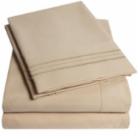 Sweet Home Collection | 4-Piece Luxury Microfiber Sheet Set, RV Short Queen, Taupe