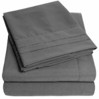 Sweet Home Collection | 4-Piece Luxury Microfiber Sheet Set, King, Gray