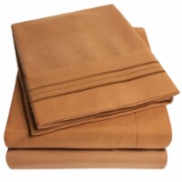 Sweet Home Collection | 4-Piece Luxury Microfiber Sheet Set, Full, Mocha