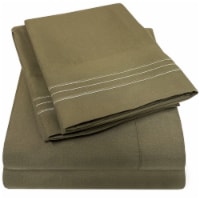 Sweet Home Collection | 4-Piece Luxury Microfiber Sheet Set, Full, Olive