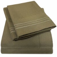 Sweet Home Collection | 4-Piece Luxury Microfiber Sheet Set, Queen, Olive