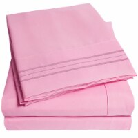 Sweet Home Collection | 3-Piece Luxury Microfiber Sheet Set, Twin, Pink