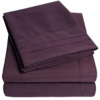 Sweet Home Collection | 4-Piece Luxury Microfiber Sheet Set, Queen, Purple
