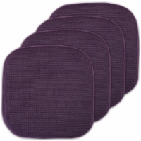 Sweet Home Collection | Honeycomb Memory Foam Non Slip 16 x 16 Chair Pad, Eggplant, 4 PK