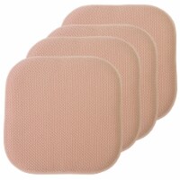 Sweet Home Collection | Honeycomb Memory Foam Non Slip 16 x 16 Chair Pad, Blush, 4 PK