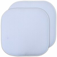 Sweet Home Collection | Honeycomb Memory Foam Non Slip 16 x 16 Chair Pad, Light Blue, 2 PK