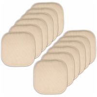 Sweet Home Collection | Honeycomb Memory Foam Non Slip 16 x 16 Chair Pad, Linen, 12 PK