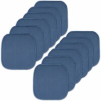 Sweet Home Collection | Honeycomb Memory Foam Non Slip 16 x 16 Chair Pad, Blue, 12 PK