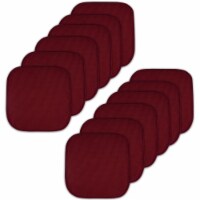 Sweet Home Collection | Honeycomb Memory Foam Non Slip 16 x 16 Chair Pad, Wine, 12 PK