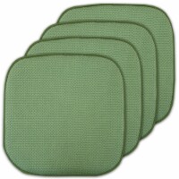 Sweet Home Collection | Honeycomb Memory Foam Non Slip 16 x 16 Chair Pad, Green, 4 PK