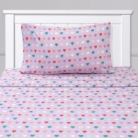 Sweet Home Collection | Hearts Printed Sheet Set, Kids Fun and Comfortable, Twin Perspective: Main