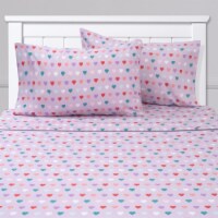Sweet Home Collection | Hearts Printed Sheet Set, Kids Fun and Comfortable, Full