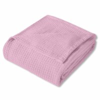 Sweet Home Collection | 100% Cotton Solid Blanket All Season Warmth, Full/Queen, Pink