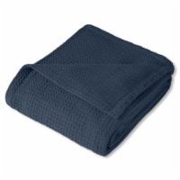 Sweet Home Collection | 100% Cotton Solid Blanket All Season Warmth, Full/Queen, Navy