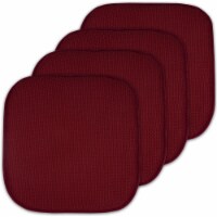Sweet Home Collection | Honeycomb Memory Foam Non Slip 16 x 16 Chair Pad, Wine, 4 PK