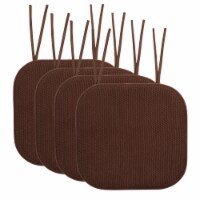 Sweet Home Collection | Honeycomb Memory Foam Non-Slip 16 x 16 Chair Pad with Ties, 4 PK